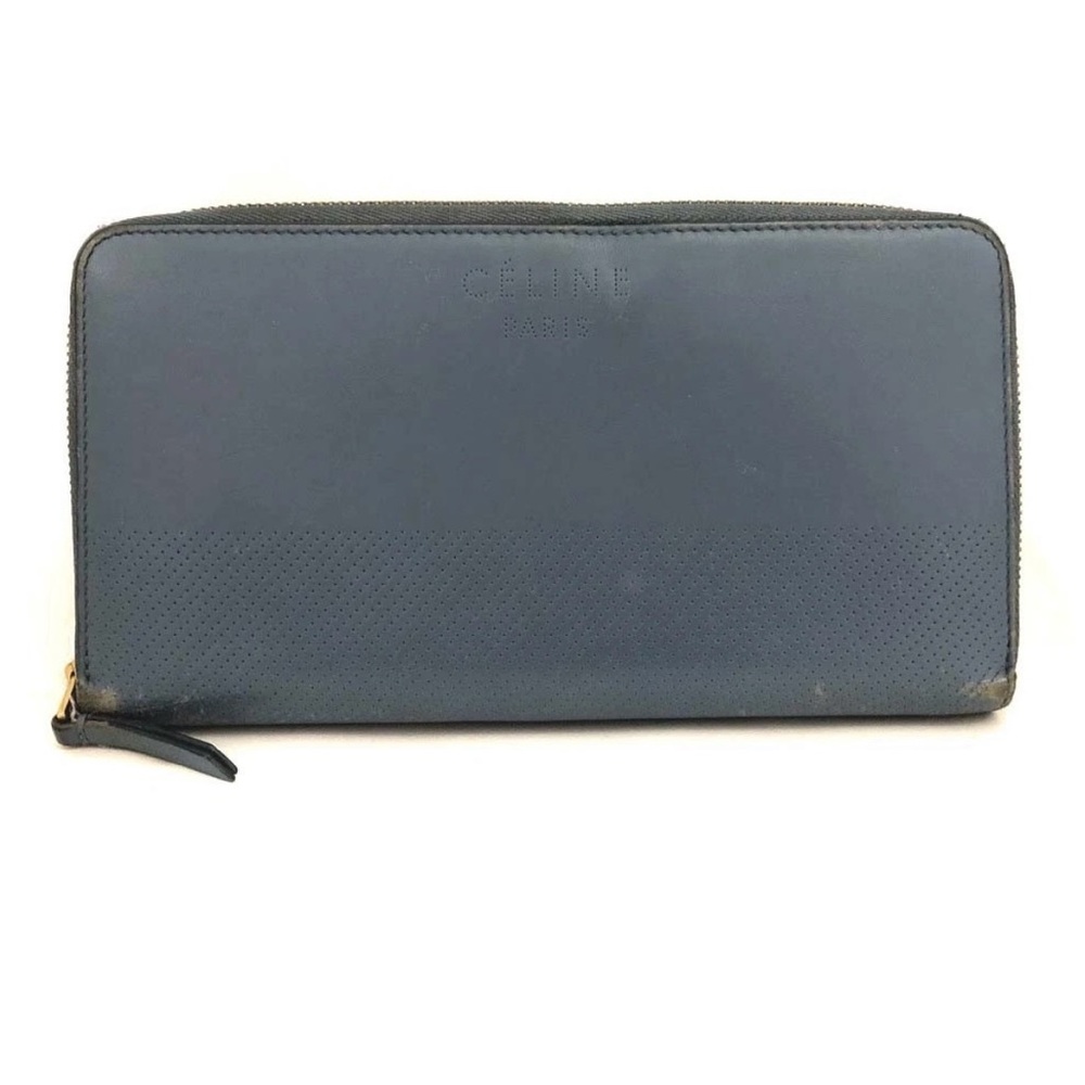 Celine Blue Wallet Sleek Leather Design
